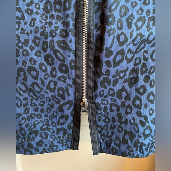 SOLD! BB Dakota Blue Leopard Print Denim “Freye” Dress NWT Sz 6 Retro Rockabilly - Picture 9 of 12